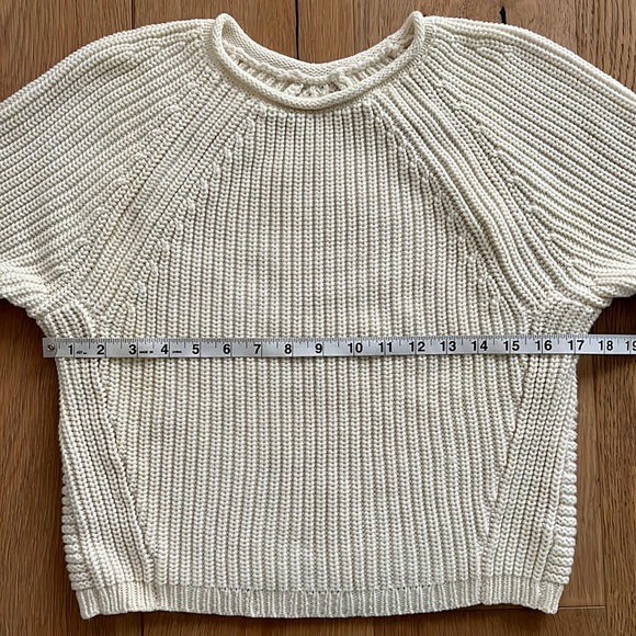 J BRAND Soft Cream Ivory Rolled Collar Raglan Cropped Knit Sweater - XS - Picture 10 of 11